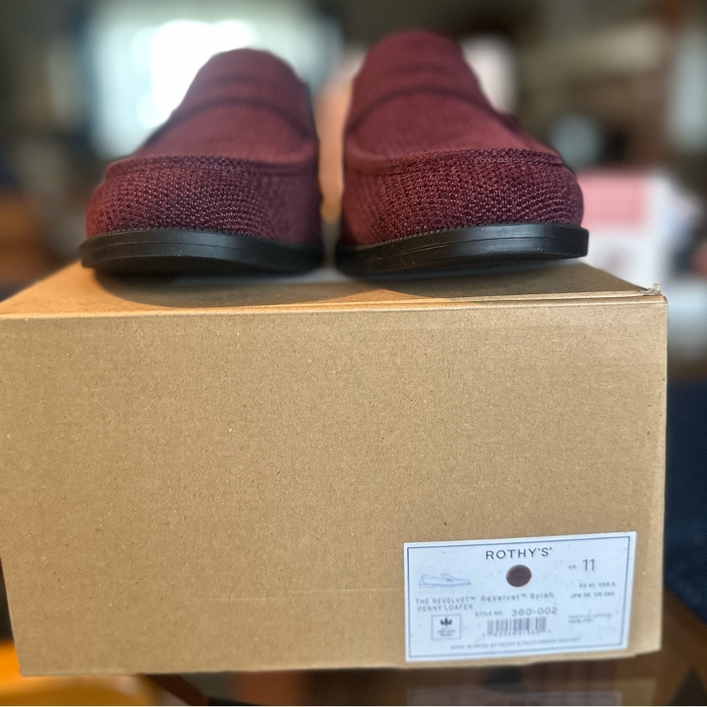 Rothy’s Revelvet Penny Loafer Syrah Size 11 New With Box - Picture 9 of 10